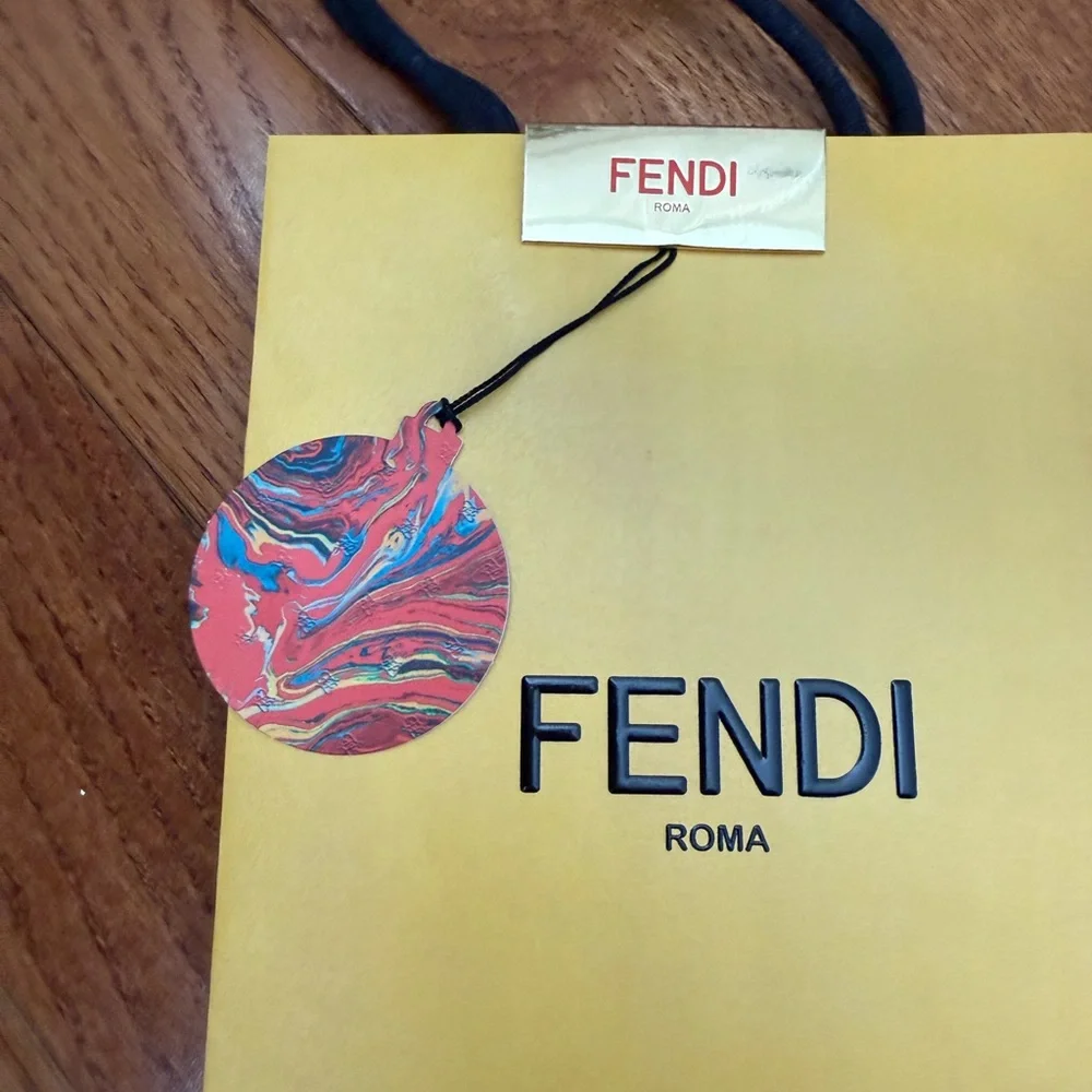 Fendi Gold Shopping Bag with Artistic Tag
